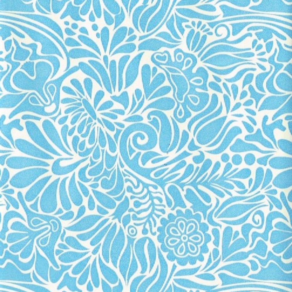 2 Feet Floral flowers Blue Contact Paper Peel N Stick crafting junk journal